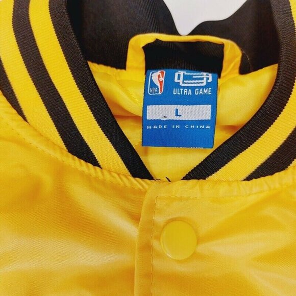 Los Angeles Lakers Jacket Mens Size L Ultra Game Satin Bomber Retro Gold Purple - Picture 5 of 10